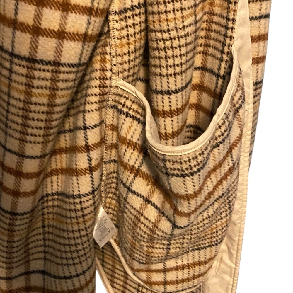 Joie Wool Blend Plaid Shacket Coat Beige Large - Picture 5 of 6